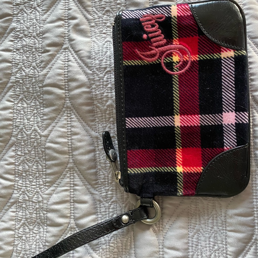 Juicy Couture plaid wristlet